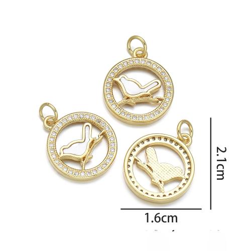 Zircon cubique Micro Pave laiton Connecteur, Placage de couleur d'or, DIY & pavé de micro zircon & boucle de 1/1, plus de couleurs à choisir, protéger l'environnement, sans nickel, plomb et cadmium, Vendu par PC
