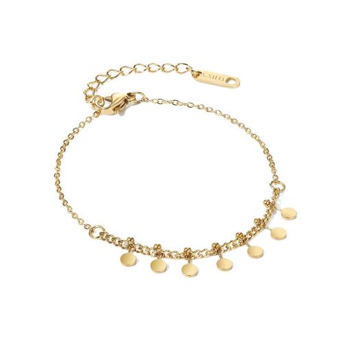 Bijoux bracelet en acier inoxydable, Acier inoxydable 304, Plaqué or 18K, bijoux de mode & styles différents pour le choix & pour femme, Vendu par PC