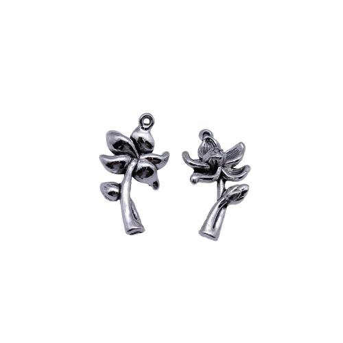 Zinc Alloy Flower Pendants plated DIY antique silver color Sold By PC