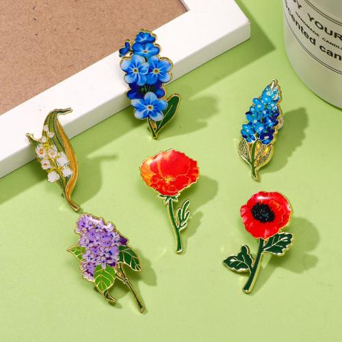 Zinc Alloy Brooches Flower plated Unisex golden Sold By PC