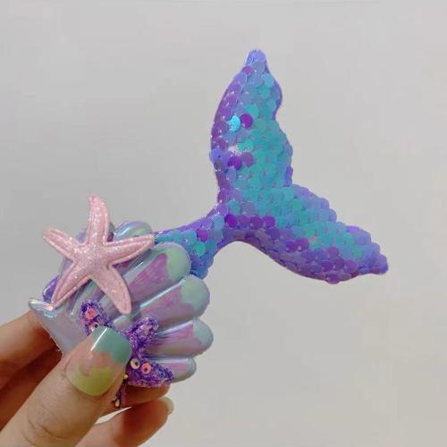 Cloth Children Hair Accessories with Plastic Sequin Mermaid tail cute & Girl Sold By PC