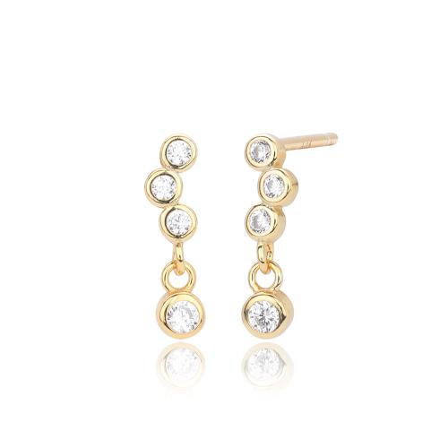 925er Sterling Silber Tropfen Ohrring, Micro pave Zirkonia & für Frau, keine, 3x12mm, verkauft von Paar