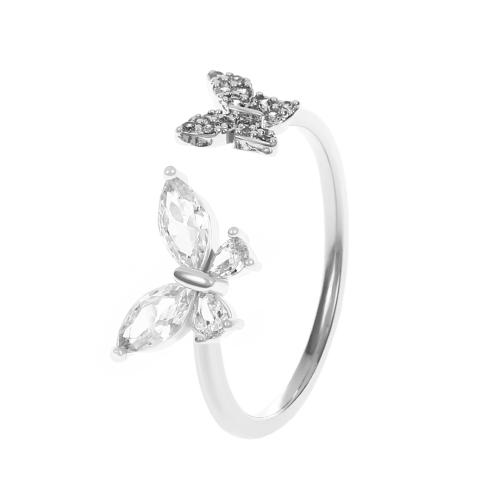 Messinki Ranneke sormen sormus, Perhonen, päällystetty, naiselle & tekojalokivi, enemmän värejä valinta, Koko:6-8, Myymät PC