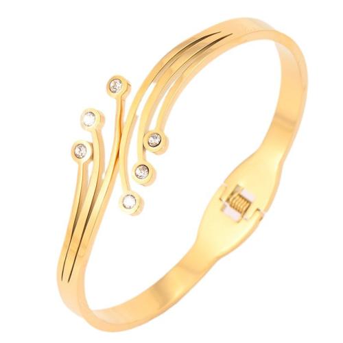 Bracelet en acier inoxydable, Acier inoxydable 304, Placage, bijoux de mode & pour femme & avec strass, plus de couleurs à choisir, Vendu par PC