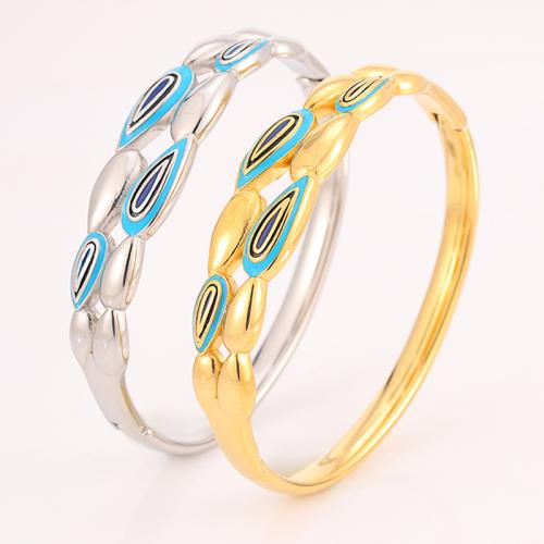 Bracelet en acier inoxydable, Acier inoxydable 304, Placage, pour femme & émail & creux, plus de couleurs à choisir, Vendu par PC