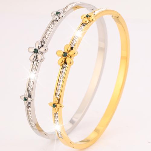 Bracelet en acier inoxydable, Acier inoxydable 304, Placage, bijoux de mode & unisexe & avec strass, plus de couleurs à choisir, Vendu par PC