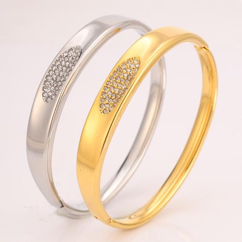 Bracelet en acier inoxydable, Acier inoxydable 304, Placage, bijoux de mode & unisexe & avec strass, plus de couleurs à choisir, Vendu par PC