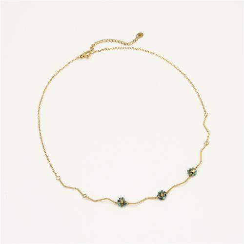 Collier bijoux de pierre gemme, Acier inoxydable 304, avec Pierre naturelle, Plaqué or 18K, bijoux de mode & pour femme, Vendu par PC