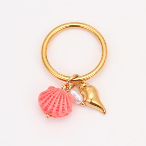 304 nehrđajućeg čelika Finger Ring, s Smola, zlatna boja pozlaćen, modni nakit & za žene, više boja za izbor, Prodano By PC