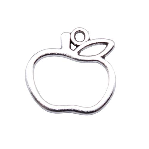 Zinc Alloy fruits forme pendentifs, alliage de zinc, pomme, Placage, DIY & creux, 19x20mm, 20PC/sac, Vendu par sac