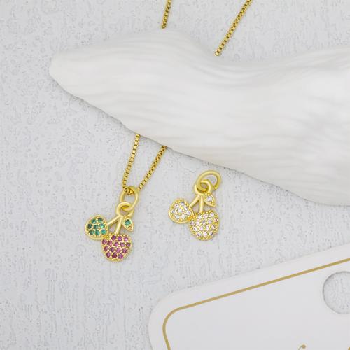 Cubique Pendentif en laiton zircon pavent, Placage, DIY & pavé de micro zircon, doré, protéger l'environnement, sans nickel, plomb et cadmium, Vendu par PC