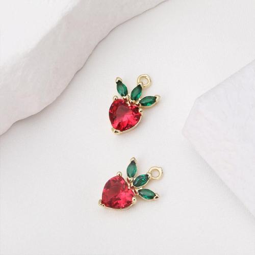Cubic Zirconia Micro Pave bronze Pingente, cobre, banhado, DIY & micro pavimento em zircônia cúbica, dourado, vendido por PC