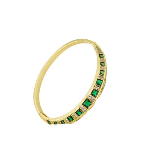 Mosaz Náramek, módní šperky & micro vydláždit kubické zirkony, zlatý, nikl, olovo a kadmium zdarma, Prodáno By PC