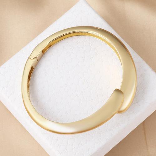 metal Brazalete, chapado, Joyería & micro arcilla de zirconia cúbica, dorado, libre de níquel, plomo & cadmio, Vendido por UD