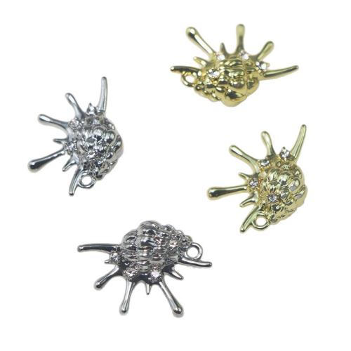 Cynk stopu Rhinestone wisiorki, Stop cynku, małżowina, Powlekane, DIY & z kamieniem, dostępnych więcej kolorów, sprzedane przez PC