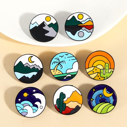 smalt Brož, Zinek, Kolo, unisex & různé designy pro výběr, černý, Prodáno By PC