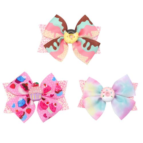 Cloth Children Hair Accessories with Iron Bowknot handmade cute & Girl Sold By PC