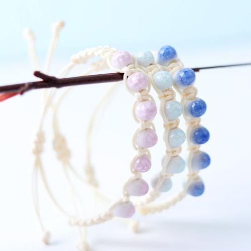 Porcelain Bracelet with Wax Cord handmade adjustable & for woman Length Approx 8 Inch Sold By PC
