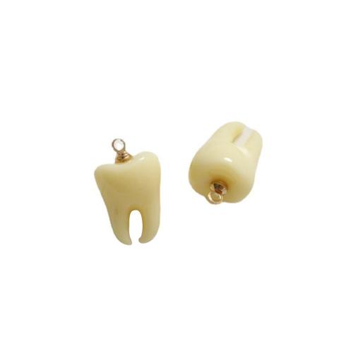 Resina-Pendant, resina, Dente, pittura, DIY, 16x10mm, Venduto da PC