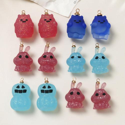 Fashion Halloween Pendant Resin Ghost painted Halloween Design & DIY pendant length 15-20mm Sold By PC