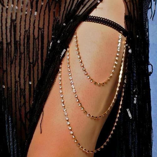 Zinek Nohy řetěz, s Elastické vlákno, á, pro ženy & s drahokamu, více barev na výběr, Délka Cca 13 inch, Prodáno By PC