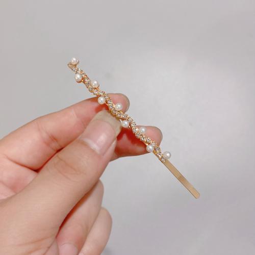 liga de zinco barrette de cabelo, with Concha de resina, banhado, Vario tipos a sua escolha & para mulher & com strass, 85mm, vendido por PC