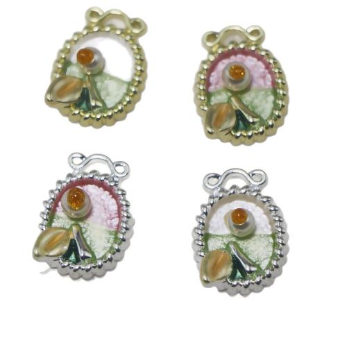Zinc Alloy émail Pendants, alliage de zinc, avec perle de plastique, Placage, DIY & double trou, plus de couleurs à choisir, Vendu par PC