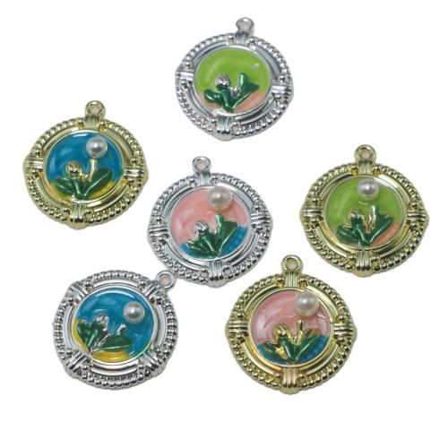 Zinc Alloy émail Pendants, alliage de zinc, avec perle de plastique, Placage, DIY, plus de couleurs à choisir, Vendu par PC