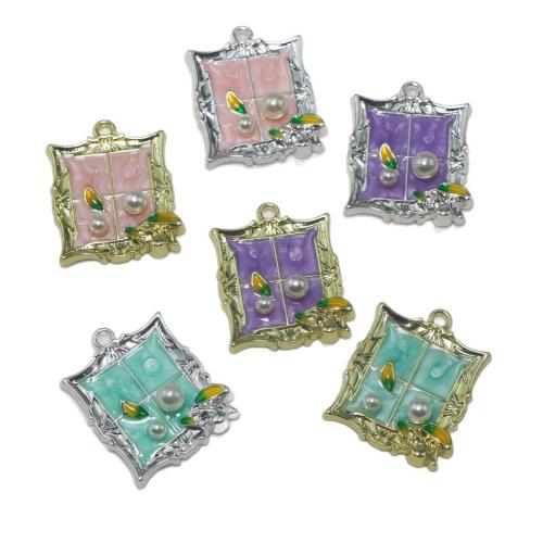 Zinc Alloy émail Pendants, alliage de zinc, avec perle de plastique, Placage, DIY, plus de couleurs à choisir, Vendu par PC