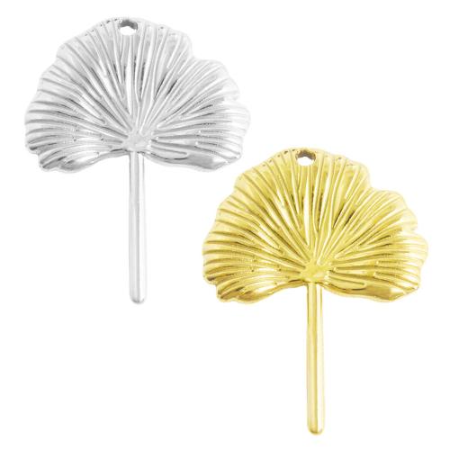 Stainless Steel Pendants 304 Stainless Steel Ginkgo Leaf plated DIY Sold By Bag