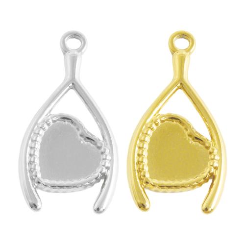 Nerezová ocel Přívěsek Nastavení, 304 Stainless Steel, Srdce, DIY, více barev na výběr, 10PC/Bag, Prodáno By Bag