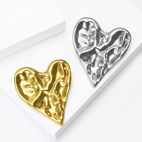 304 Stainless Steel Brooch Heart plated fashion jewelry Sold By PC