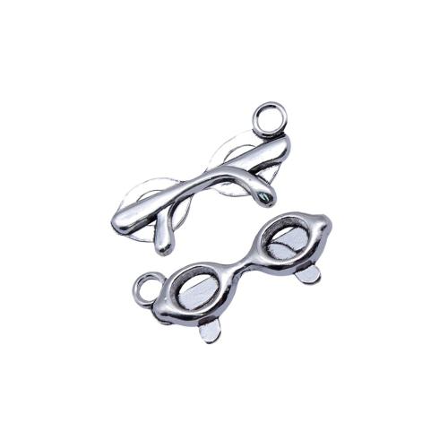 Zinc Alloy Pendants Glasses plated DIY antique silver color Sold By Bag