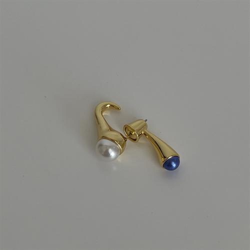 laiton boucle d oreille dormeuse, avec perle de plastique, Placage, Vintage & pour femme, plus de couleurs à choisir, 10x7mm, Vendu par PC