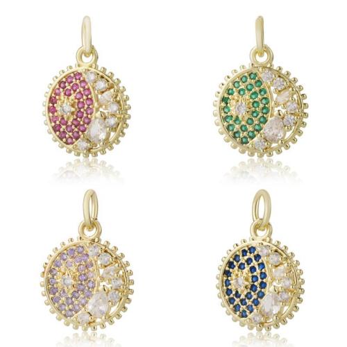 Cubique Pendentif en laiton zircon pavent, Placage, DIY & pavé de micro zircon & émail, plus de couleurs à choisir, protéger l'environnement, sans nickel, plomb et cadmium, Vendu par PC