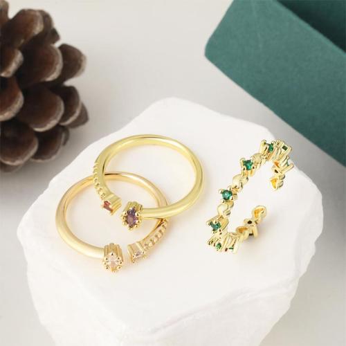 Cubic Zirconia Micro Pave Brass Ring plated fashion jewelry & micro pave cubic zirconia nickel lead & cadmium free Sold By PC