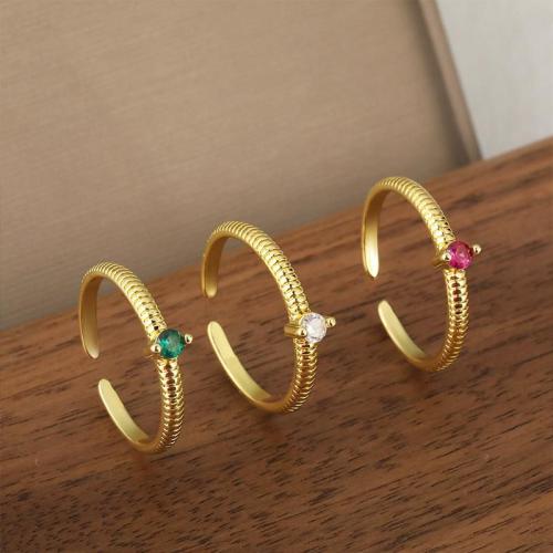 Cúbicos Circonia Micro Pave anillo de latón, metal, chapado, Joyería & micro arcilla de zirconia cúbica, más colores para la opción, libre de níquel, plomo & cadmio, Vendido por UD