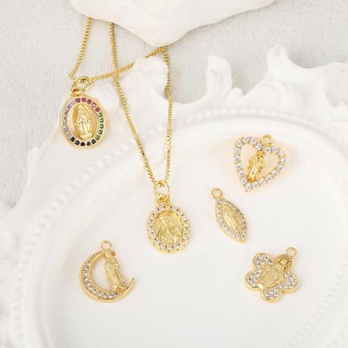 Cubic Zirconia Micro Pave bronze Pingente, cobre, banhado, DIY & micro pavimento em zircônia cúbica, Mais cores pare escolha, níquel, chumbo e cádmio livre, vendido por PC