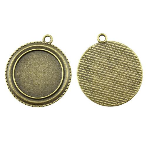 Sinc Alloy siogairlín Cabochon Socrú, Babhta, plátáilte, DIY, dath cré-umha antique, Trastomhas Istigh:Thart 25mm, Díolta De réir PC