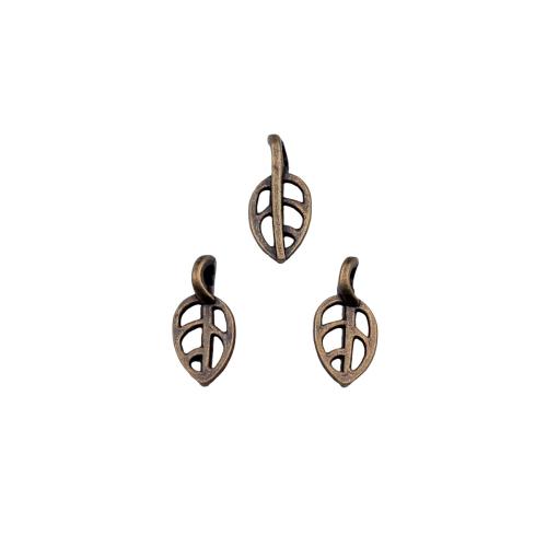 Zinc Alloy Leaf Pendants plated DIY & hollow antique bronze color Sold By Bag