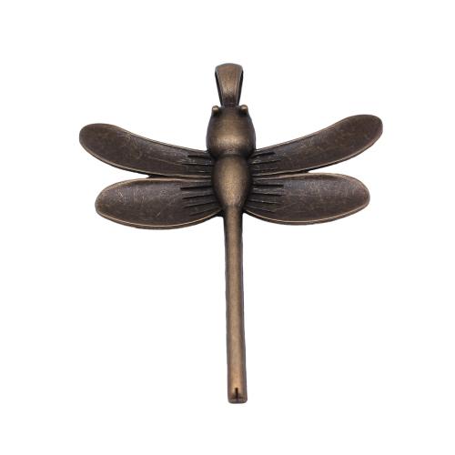 Zinc Alloy Animal Pendants Dragonfly plated DIY antique bronze color Sold By PC