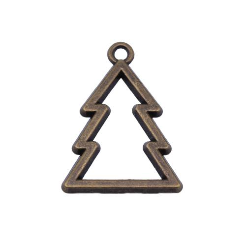 Zinklegierung Weihnachten Anhänger, Weihnachtsbaum, plattiert, Weihnachts-Design & DIY & hohl, antike Bronzefarbe, 36x26mm, 10PCs/Tasche, verkauft von Tasche
