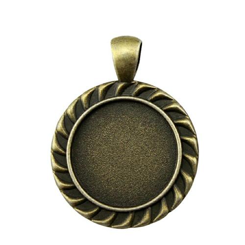 Zinc Alloy Pendant Cabochon Setting Round plated DIY Inner Approx 20mm Sold By PC