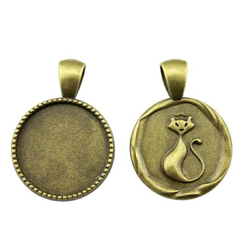 Zinc Alloy Pendant Cabochon Setting Round plated DIY Inner Approx 20mm Sold By PC