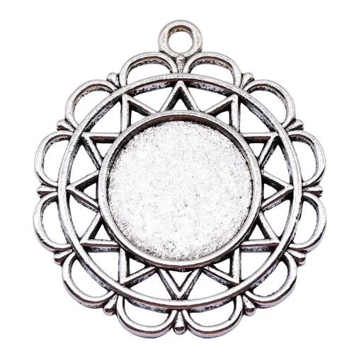 Zinc Alloy Pendant Cabochon Setting plated DIY & hollow Inner Approx 18mm Sold By PC