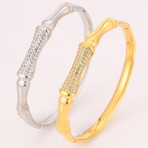 Bracelet en acier inoxydable, Acier inoxydable 304, Placage, bijoux de mode & unisexe & avec strass, plus de couleurs à choisir, Vendu par PC