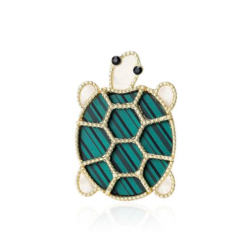 Broche de acrílico, acrilico, with liga de zinco, Tartaruga, cromado de cor dourada, joias de moda & com strass, cores misturadas, vendido por PC