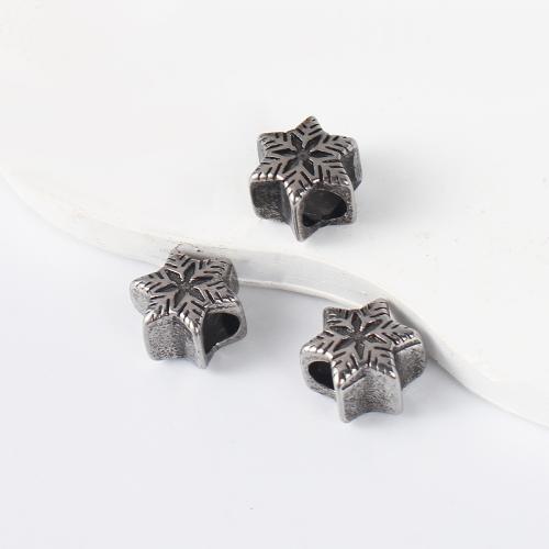 Edelstahl-Beads, 304 Edelstahl, Blume, silberfarben plattiert, DIY, Silberfarbe, 12.13x8.23x11.11mm, Innendurchmesser:ca. 4.8mm, verkauft von PC