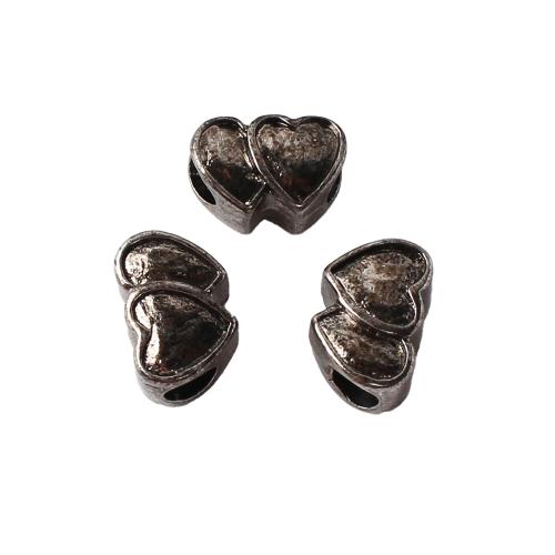 Rostfritt stål pärlor, 304 rostfritt stål, Hjärta, silver pläterad, DIY, silver, 13.36x8.11x9.24mm, Innerdiameter:Ca 4.8mm, Säljs av PC