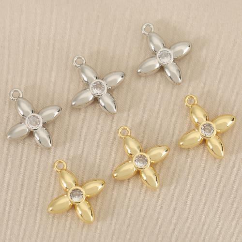 Cubique Pendentif en laiton zircon pavent, croix, Placage, DIY & pavé de micro zircon, plus de couleurs à choisir, protéger l'environnement, sans nickel, plomb et cadmium, 10PC/sac, Vendu par sac